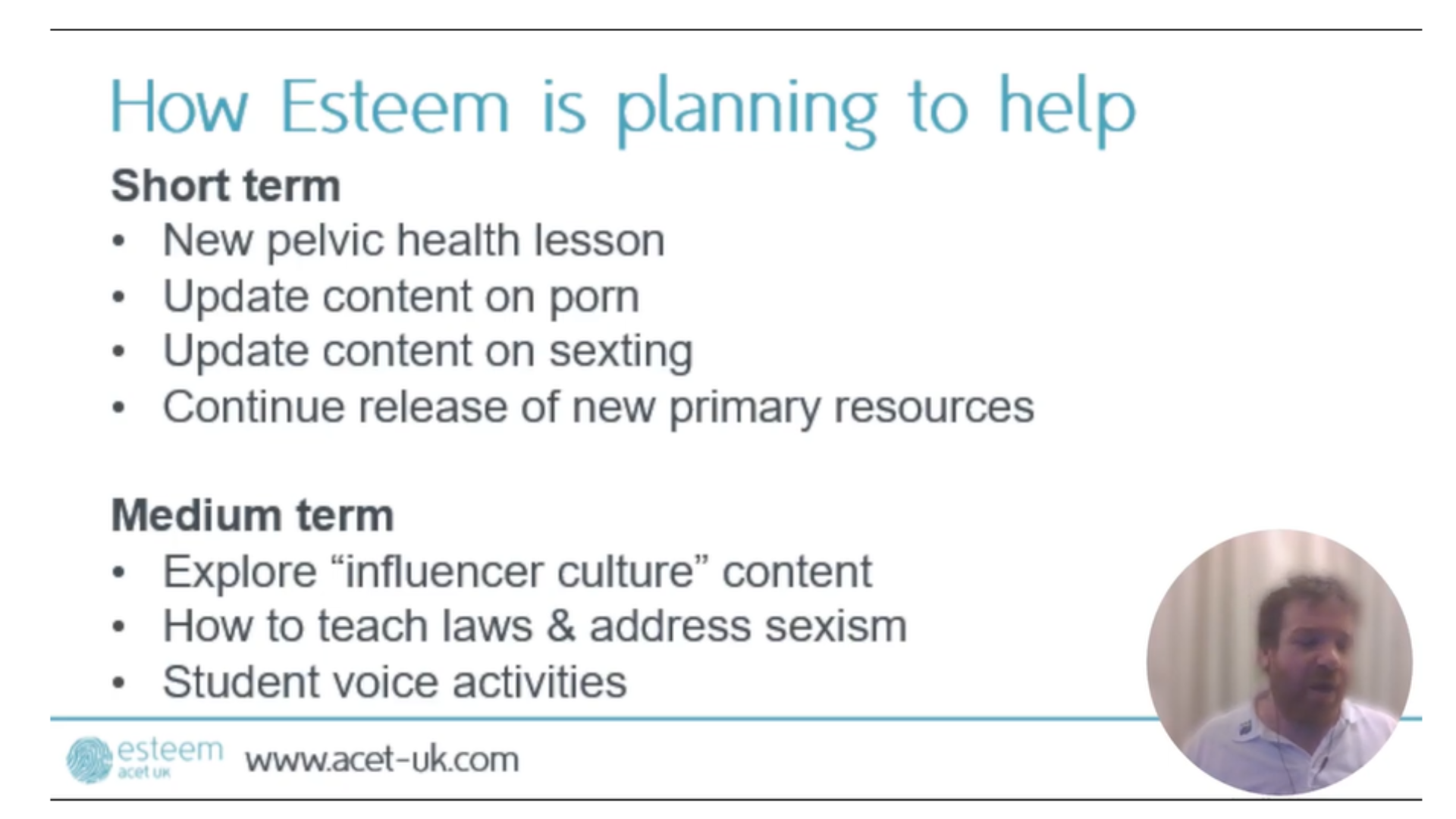 Gareth and Rachel ran an online CPD workshop for Esteem network members on the RSHE guidance changes