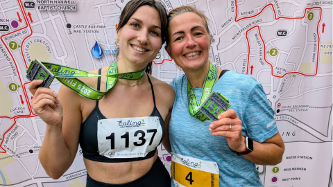Sally and Morwenna with their medals